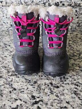 Columbia Rope Tow Kids Faux Fur Lined Winter Boots Size 8